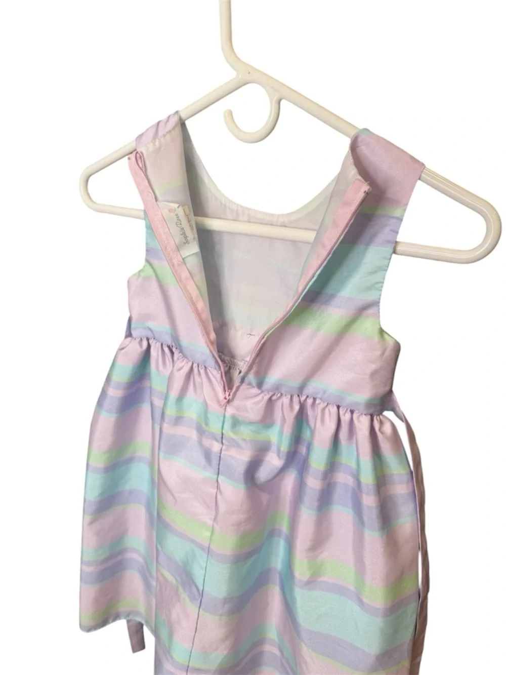 Sophie Rose sleeveless pastel colored stripe girls dress size 6